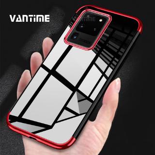 Ốp điện thoại TPU mạ điện mềm siêu mỏng màu trong suốt cho Samsung Galaxy S20 S20+ S20 Ultra