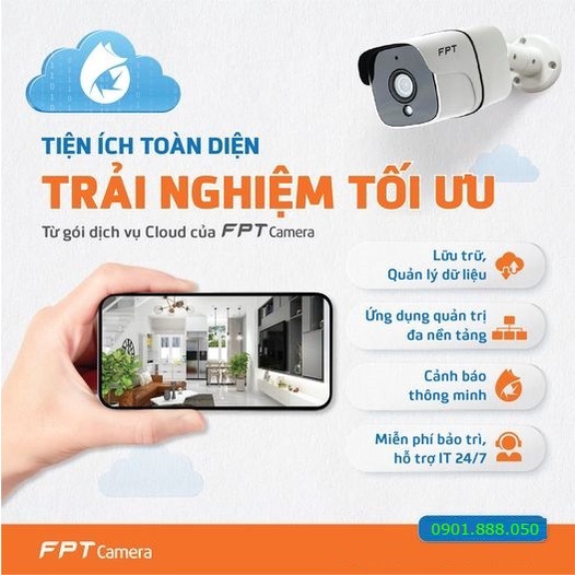 Camera FPT IQ ngoài trời FullHD 1080p Camera wifi fpt ip giám sát camera an ninh gia đình, wifi không dây-Chính hãng