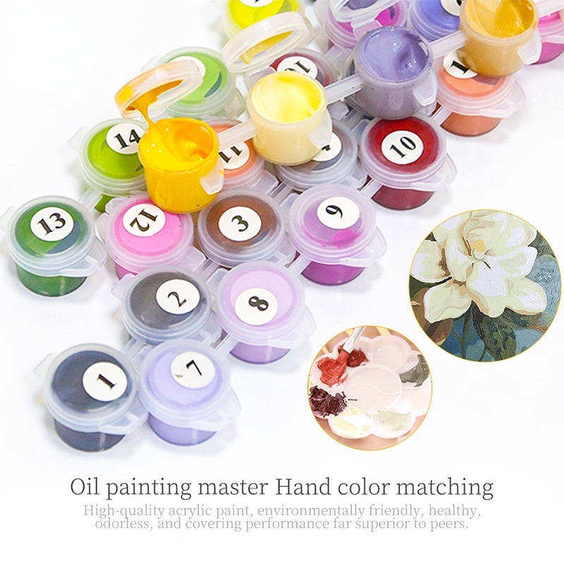 Hàng Mới❤[30 * 30/40 * 40cm] Tranh tô màu theo số / Hoa tulip-Hoa tươi nhỏ chữa bệnh /Gia đình hoạt hình / Tự làm quà tặng độc đáo / Buzz Lightyear / Strawberry Bear/  không có khung -Tranh tô màu theo số hoa