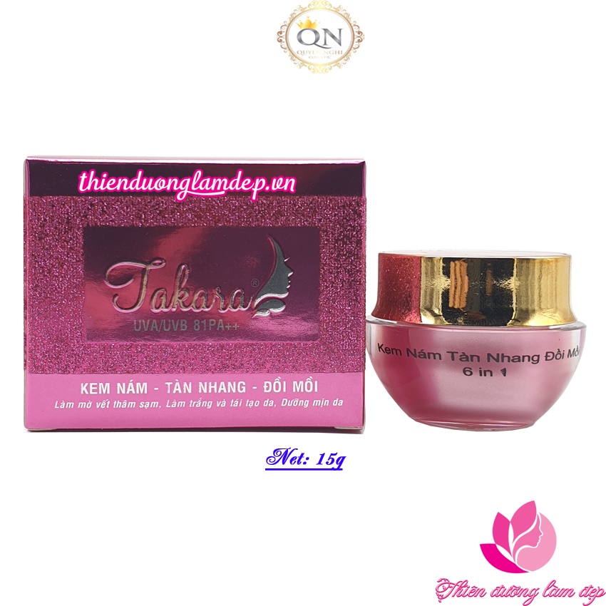 Kem Nám, Tàn nhang, Đồi mồi 6 in 1 TAKARA - 15g Sạch nám sau 1 tuần