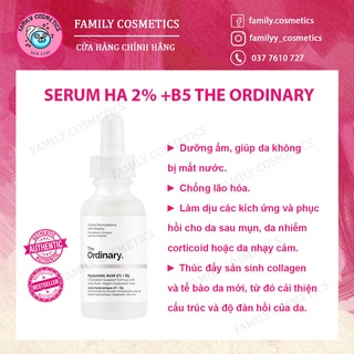 The Ordinary Hyaluronic Acid 2% + B5 - Serum Cấp Nước Và Phục Hồi Da HA B5 Tinh Chất Phục Hồi Da 30ml