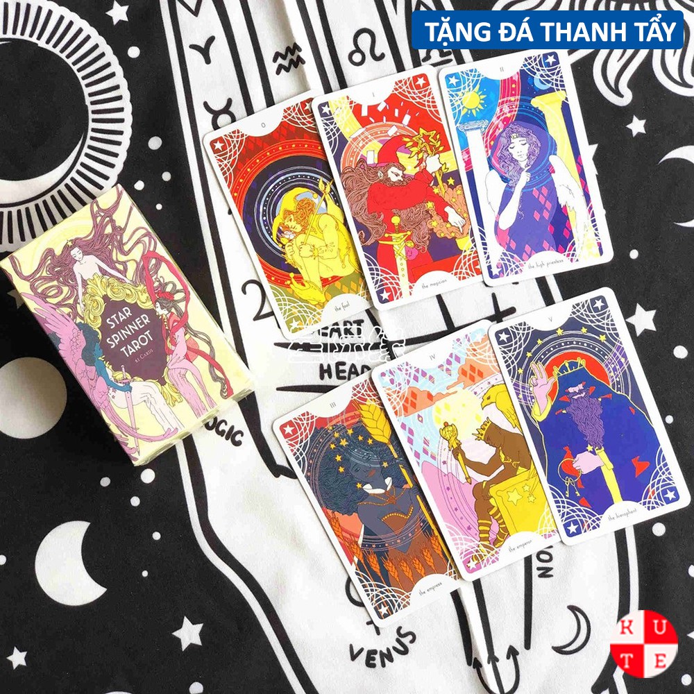 Bài Tarot Star Spinner 81 Lá Bài Tặng File Tiếng Anh Và Đá Thanh Tẩy C108