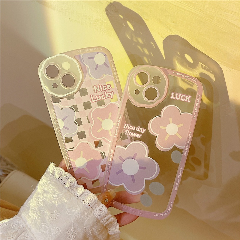 Ốp lưng iphone Ốp Điện Thoại Họa Tiết Hoa Và Sóng Biển Cho iphone14Promax / 7plus / 8 / 8plus / x / xr / xs / 11 / 12 / 13 / pro / max / plus / promax Dinuo case