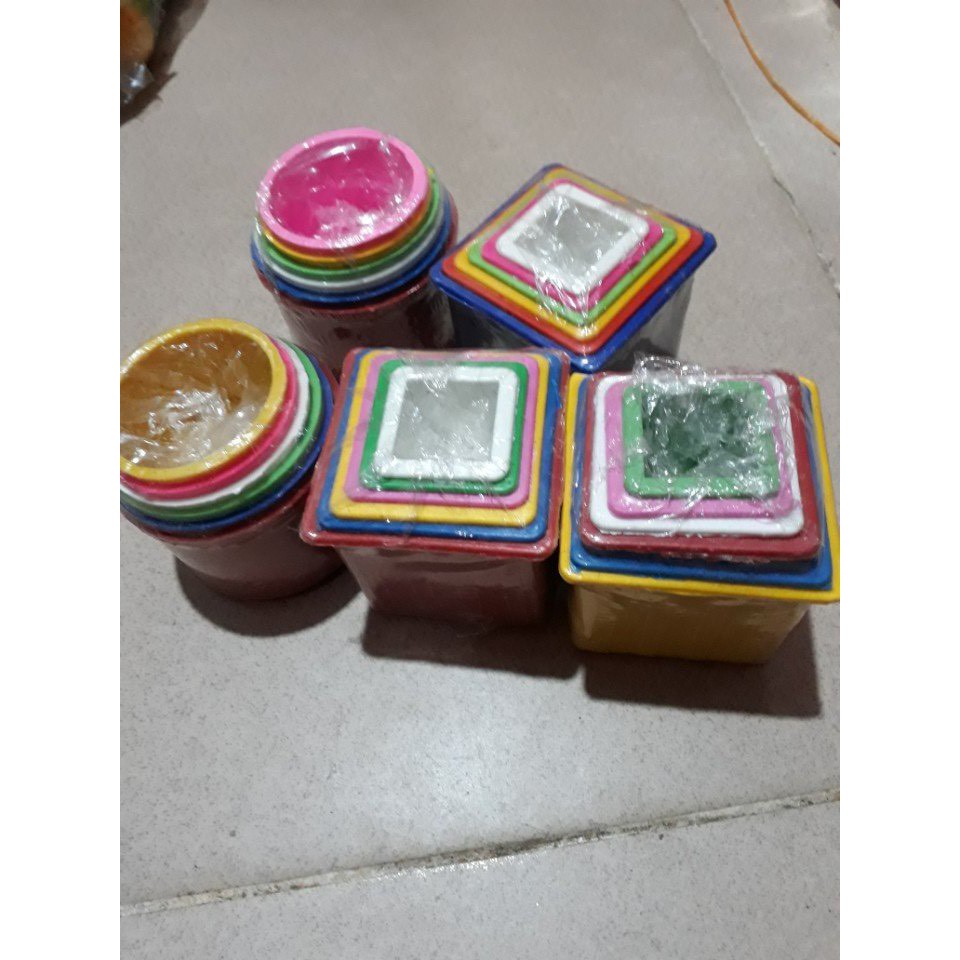 Combo xâu hạt ,lồng hộp vuông tròn ,tháp vịt bé ,ca kheo bé,bộ cắm nấm