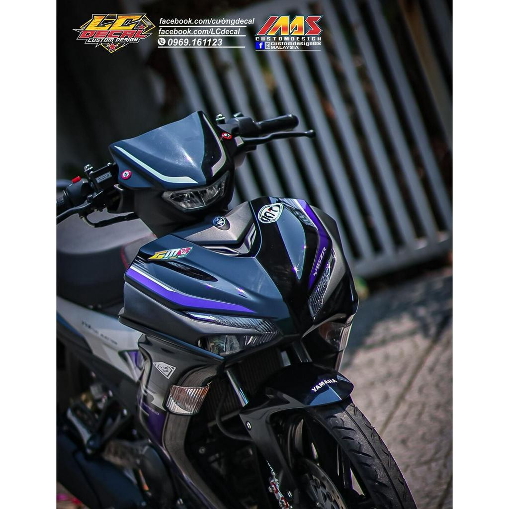 Tem rời exciter 155 đen tím mẫu cover 2023 , tem 3 lớp không bay màu