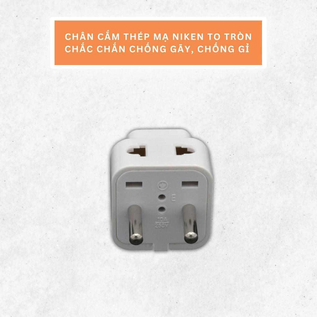 Ổ chia điện đầu nối thông minh P8 OCD 1 chia 2 cửa có ổ cắm 3 chấu tiện lợi