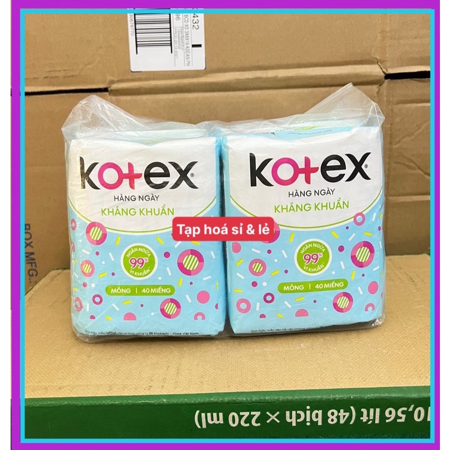 4 gói Băng Vệ Sinh Kotex hằng ngày kháng khuẩn 40 Miếng / gói