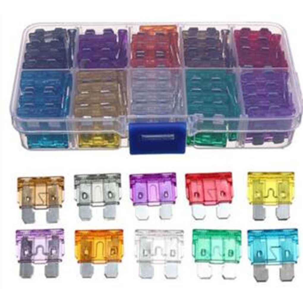 Bộ 100 cầu chì 2A-35A cỡ vừa cho xe hơi với nhiều màu sắc khác nhau