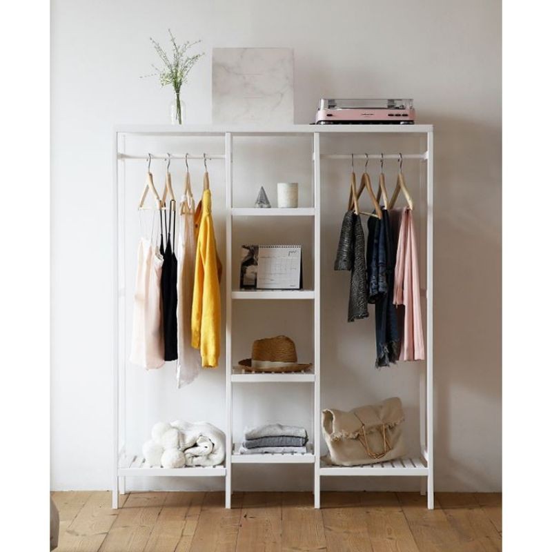 TỦ QUẦN ÁO ĐÔI 135x150 cm TRẮNG - TỦ TREO QUẦN ÁO DOUBLE HANGER BIG SIZE TRẮNG