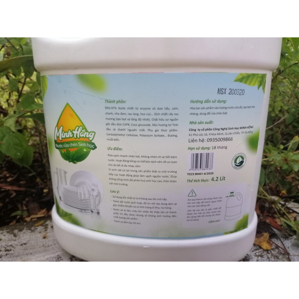 Nước Rửa Chén Hữu Cơ  Minh Hồng 4.2L - Đà Nẵng