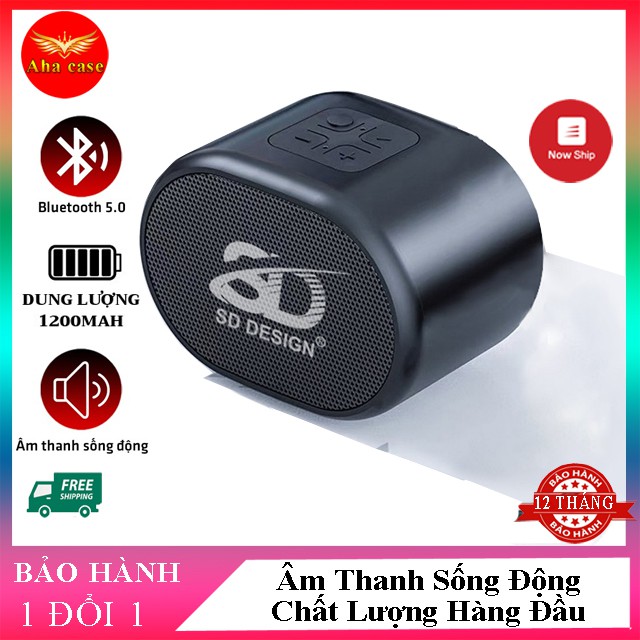 Loa Bluetooth Mini S12 Chính Hãng SD Design, Nhỏ Gọn Không Dây Nghe Nhạc Chuẩn, Hỗ Trợ Thẻ Nhớ và Usb, Bảo hành 12 tháng