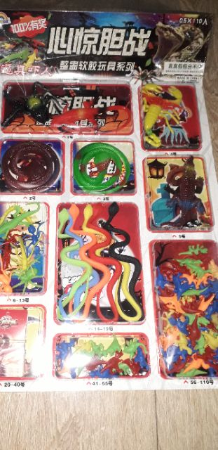 Sét 110 mô hình và 110 phiếu rút thăm trúng thưởng động vật bằng nhựa rất đẹp