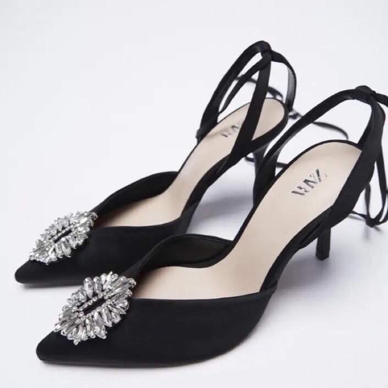 Giày cao gót zara đính đá vuông