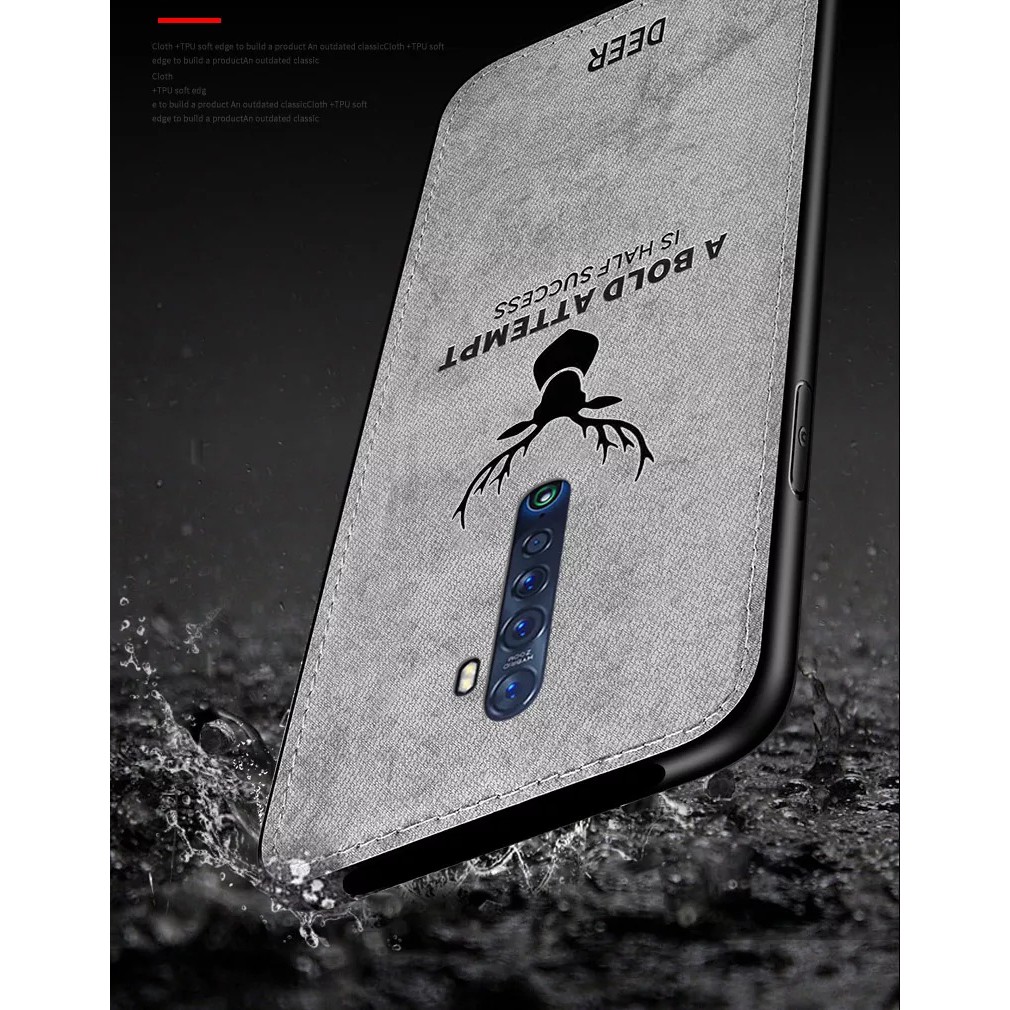 Ốp lưng Oppo Reno 2F chống sốc vải đầu hươu thời trang cao cấp