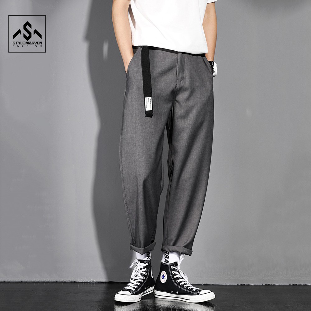 Quần baggy kaki nam basic STYLE MARVEN ống suông lưng cài thanh lịch - QUAN SM006C3
