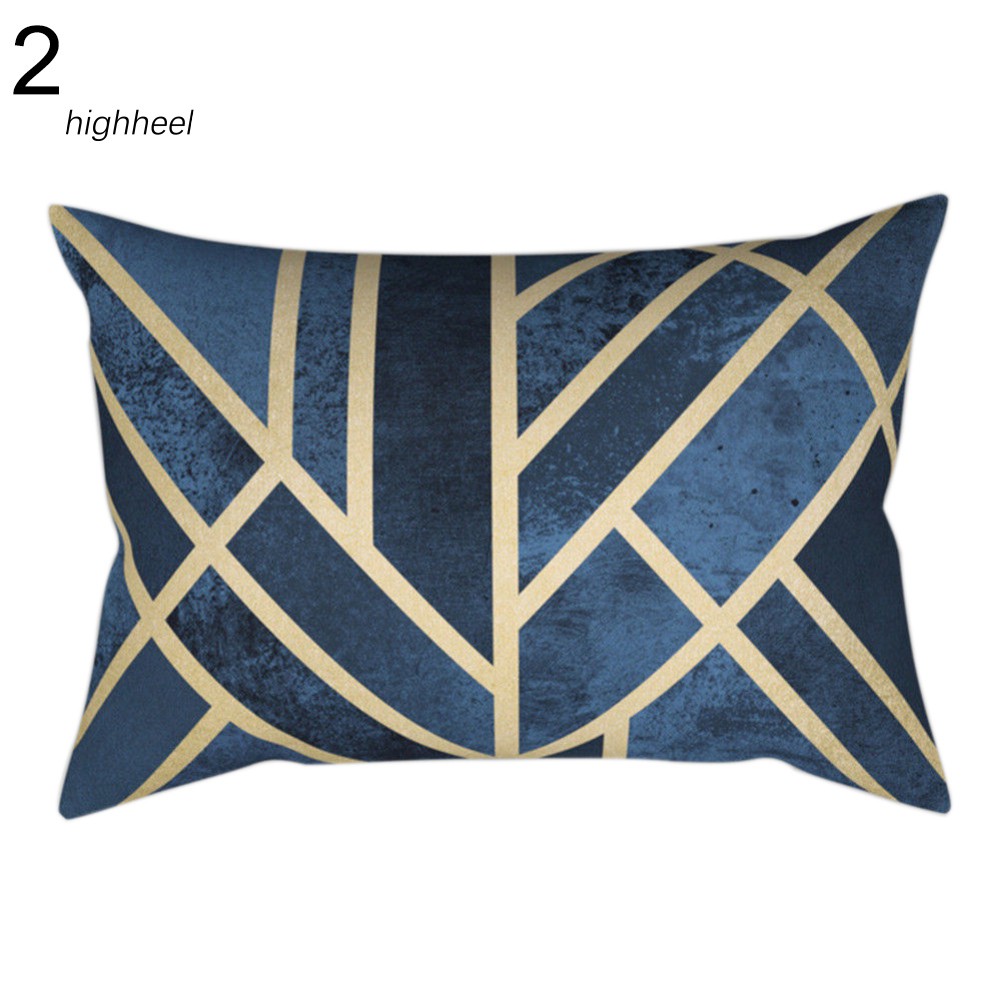 【HHEL】Rectangle Geometric Cube Throw Pillow Case Cushion Cover Sofa Bed Car Cafe Decor