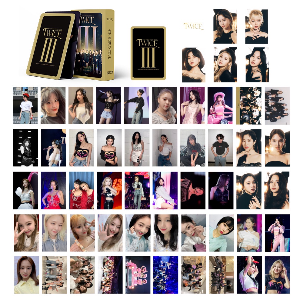 Hộp 55 Tấm Thẻ Ảnh Nhóm Nhạc TWICE 4Th World Tour