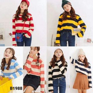 Áo thun tay dài sọc to ulzzang nam nữ