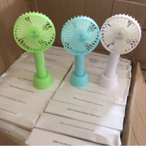 Quạt Tích Điện Mini Cầm Tay Hoặc Để Bàn 3 Chế Độ Gió + TẶNG PIN + DÂY SẠC