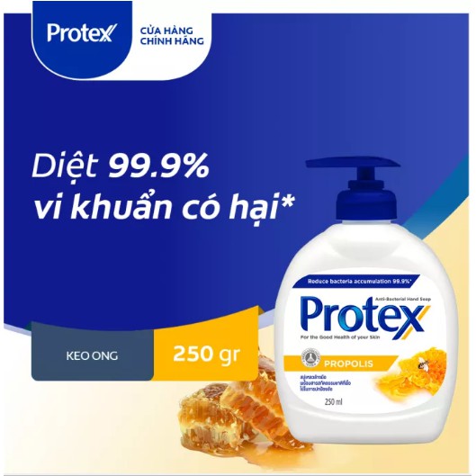 [Mã COSCOL166 giảm 8% đơn 250k] Nước rửa tay diệt khuẩn Protex Propolis keo ong 250ml/chai