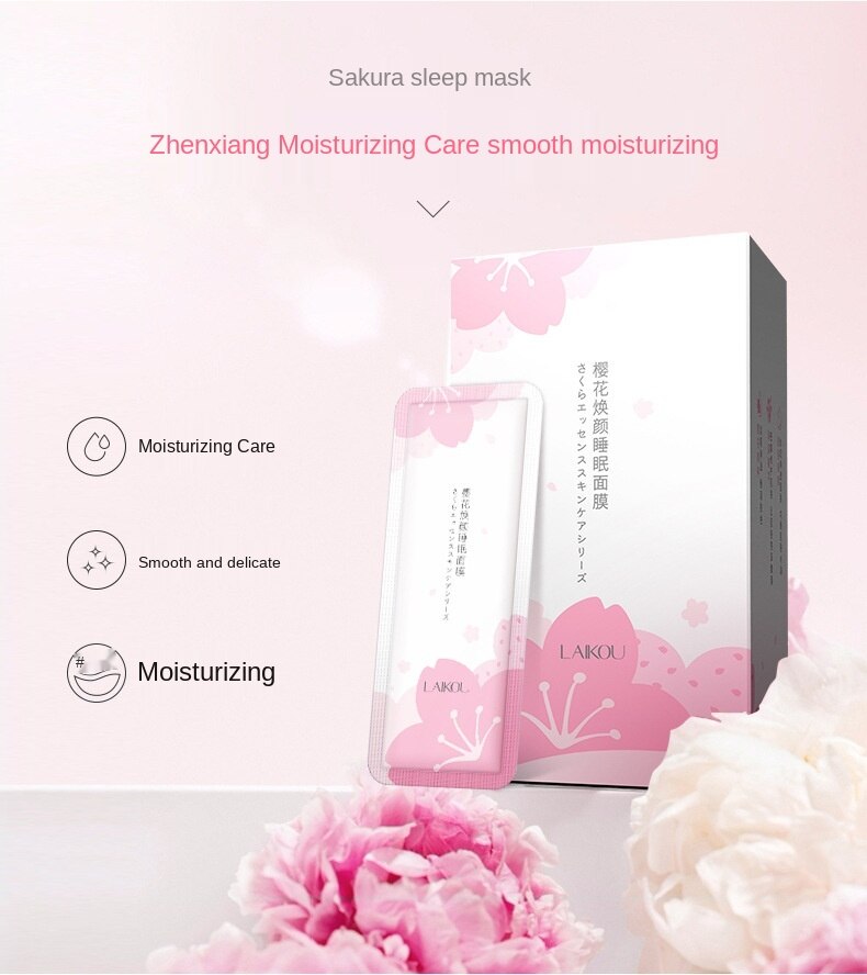 Mặt nạ ngủ dưỡng ẩm làm trắng thu nhỏ lỗ chân lông chiết xuất hoa anh đào Leichla | BigBuy360 - bigbuy360.vn