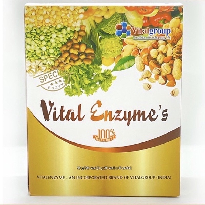 Vital Enzyme’s - hộp 30 gói - thanh lọc cơ thể hỗ trợ tiêu hóa bổ sung Enzyme tự nhiên
