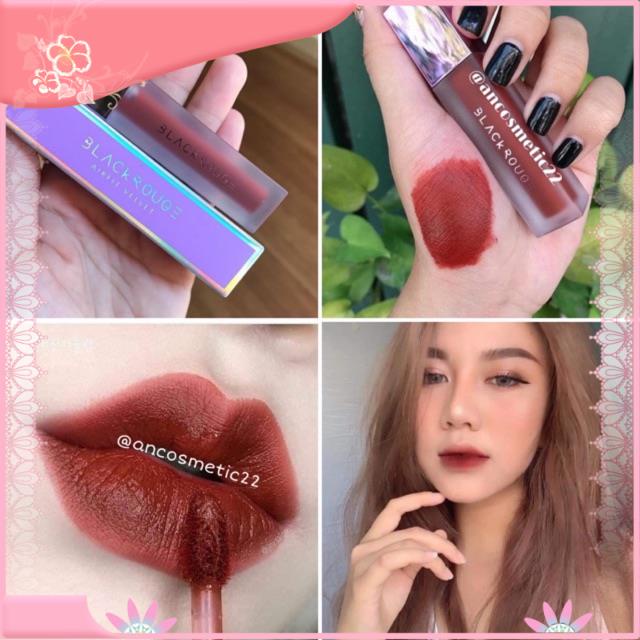 Son kem lì Black Rouge màu A12 nâu đỏ, Son Blackrouge vỏ tím A12