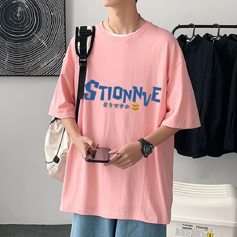 Áo Thun Dáng Rộng In Chữ Phong Cách Hip Hop Hàn Quốc Thời Trang Mùa Hè Cho Nam Và Nữ Size M-8XL
