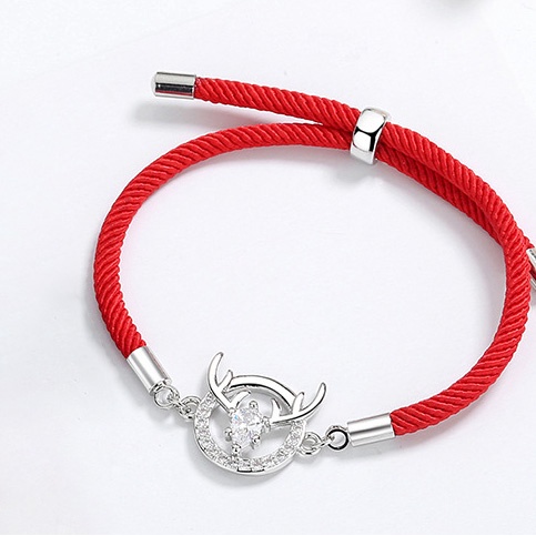 Vòng Đeo Tay Cặp Đôi Hình Sừng Hươu Đơn Giản Đa Năng Làm Quà Tặng Tình Yêu Cho Nam Và Nữ