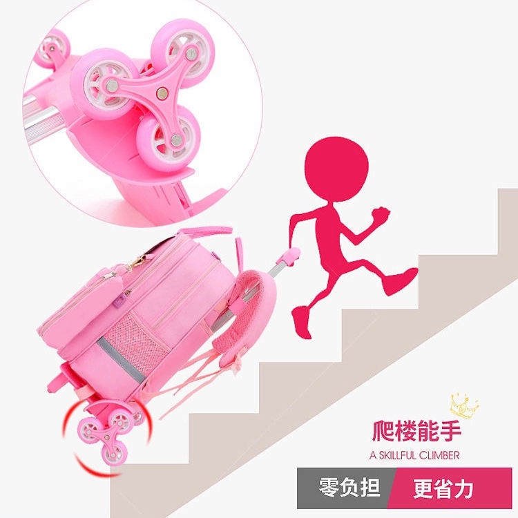 Ba Lô Đi Học Có Bánh Xe Kéo Dễ Thương Xinh Xắn Dành Cho Bé Lớp 1-3-5-6