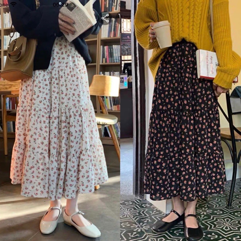 [Mã FADIRECT20 giảm 20K đơn 150K] Chân váy hoa nhí tầng ulzzang siêu xinh