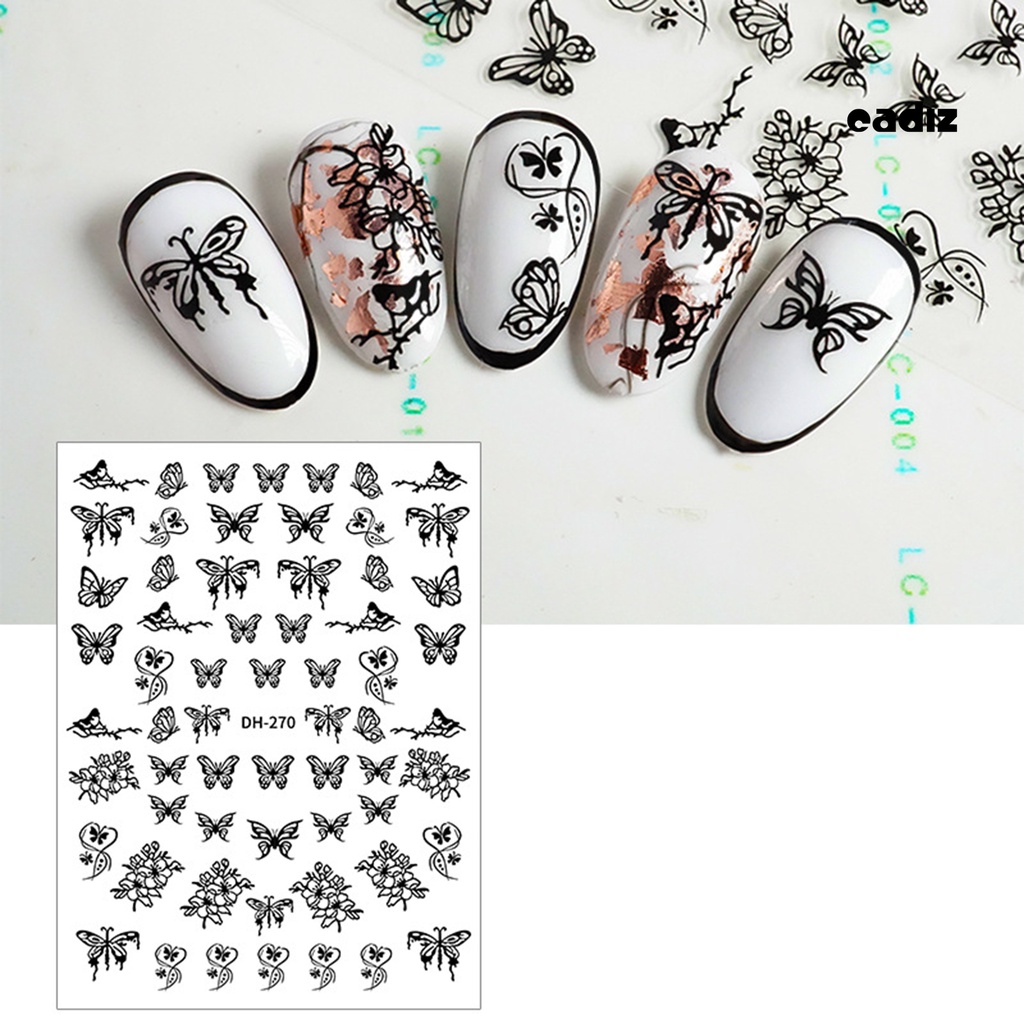 Miếng Dán Trang Trí Móng Tay Hình Bướm Tinh Tế Cho Nữ