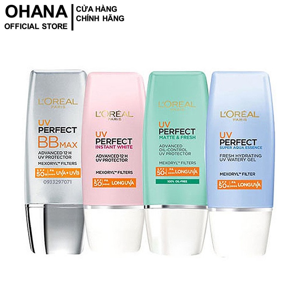 Kem Chống Nắng Bảo Vệ, Dưỡng Da L'Oreal Paris UV Perfect SPF50+ PA++++ 30ml (Phân Loại)