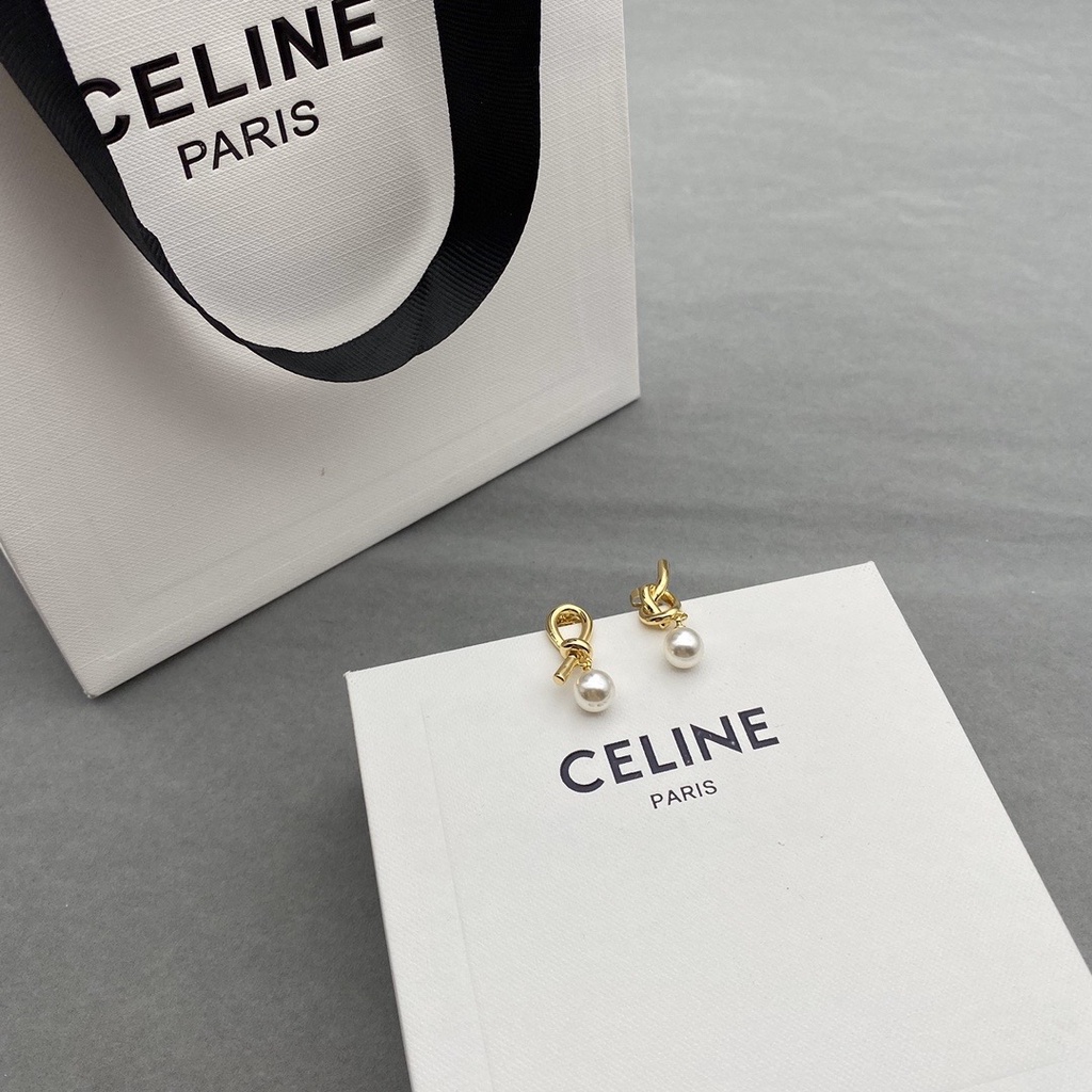 Bông Tai Hình Chữ CL Đính Ngọc Trai Không Đối Xứng Thiết Kế Tinh Tế Đáng Yêu Thời Trang Thanh Lịch