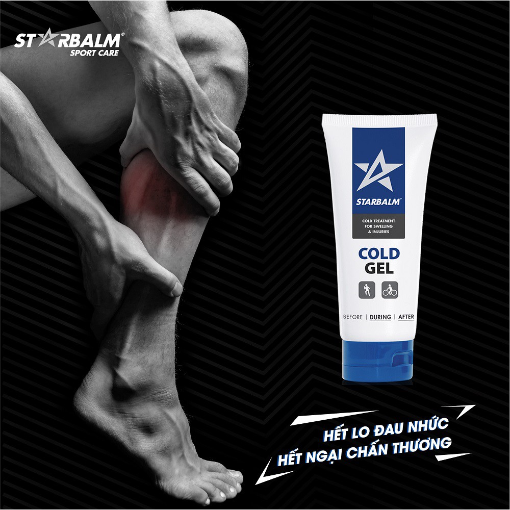 Gel Làm Lạnh STARBALM Cold Gel 100ml Tan Nhanh Sưng, Bầm Tím, Bong Gân, Chấn Thương Khi Chơi Bóng Đá, Cầu Lông, Chạy Bộ