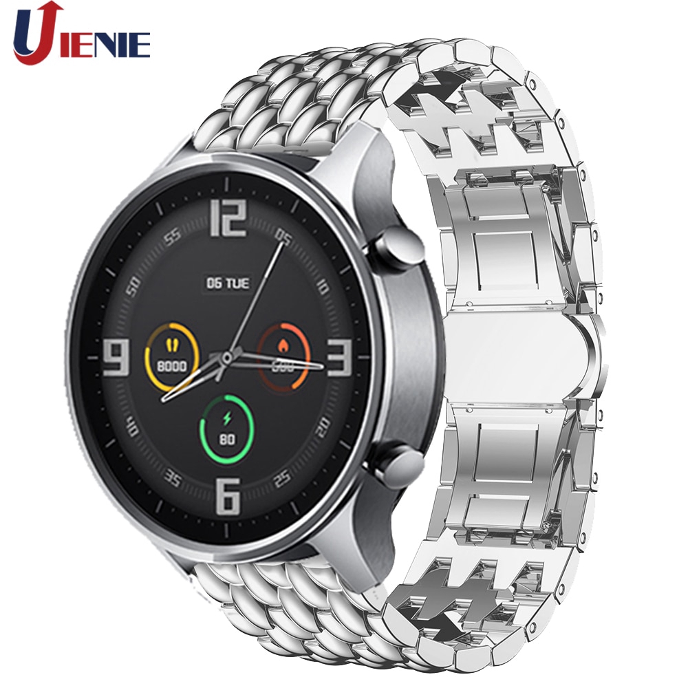 Dây Đeo Đồng Hồ Thông Minh Bằng Thép Không Gỉ Rộng 22mm Cho Xiaomi Mi Amazfit Gtr 47mm