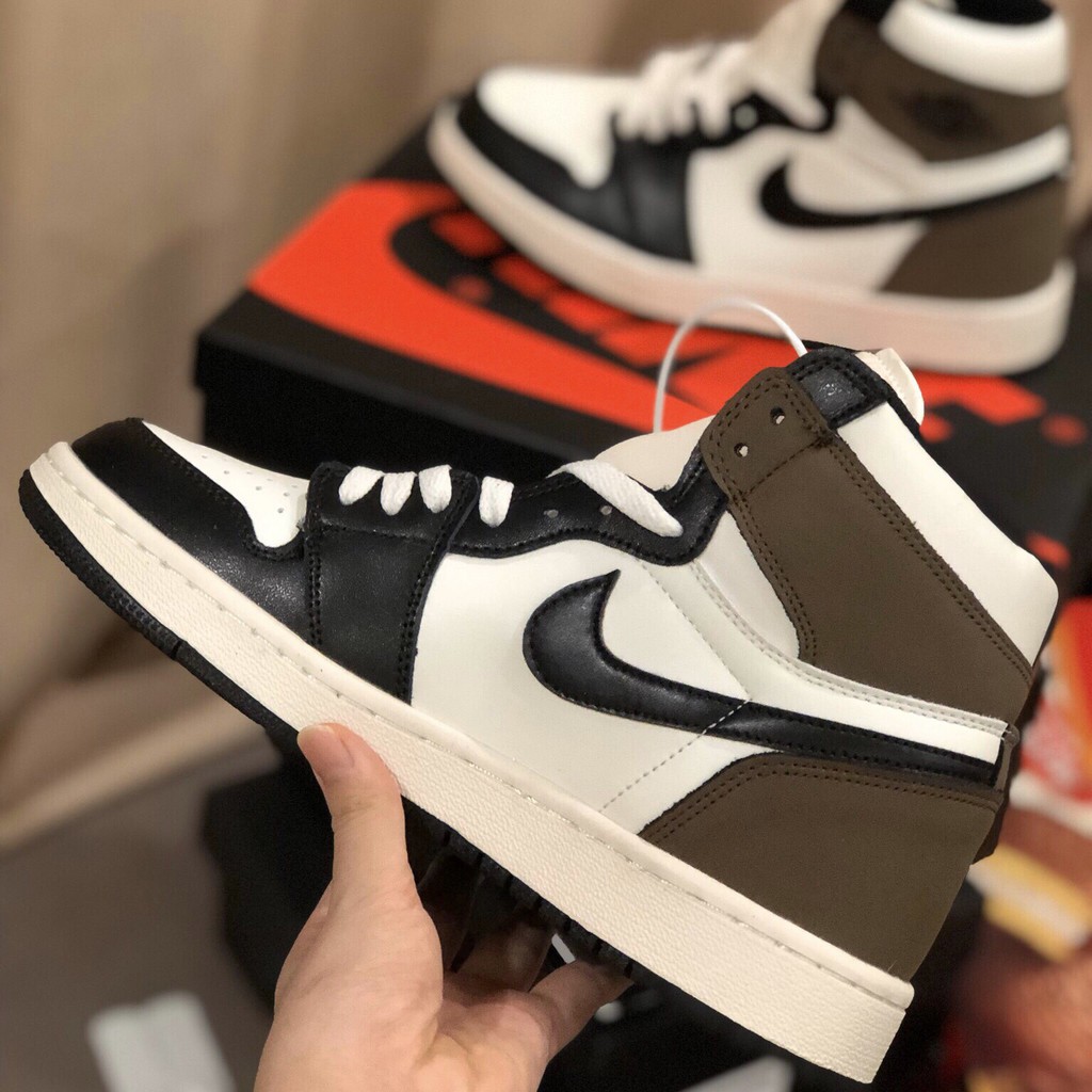 Giày thể thao 𝗷𝗼𝗿𝗱𝗮𝗻 cao cổ moocha,màu nâu trắng Bản 11 | BigBuy360 - bigbuy360.vn