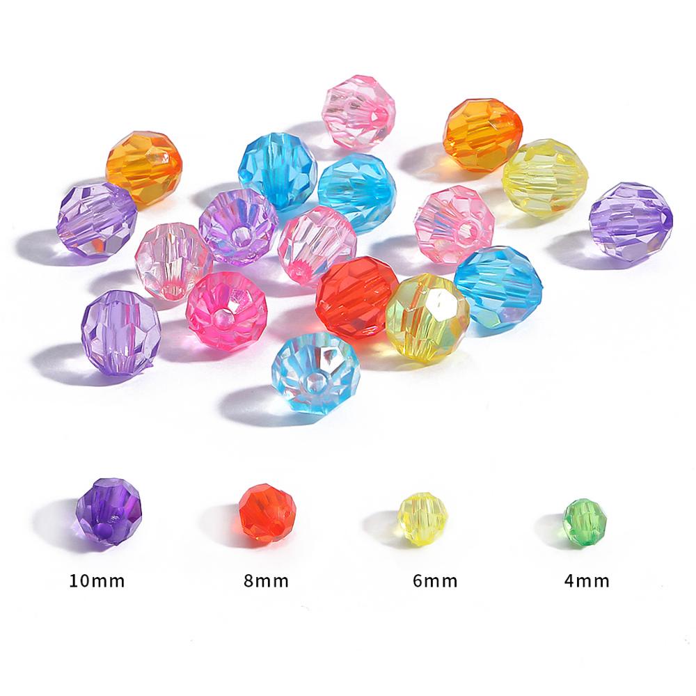Set hạt nhựa acrylic 6/ 8/ 10/ 12mm dùng làm xỏ vòng đồ trang sức
