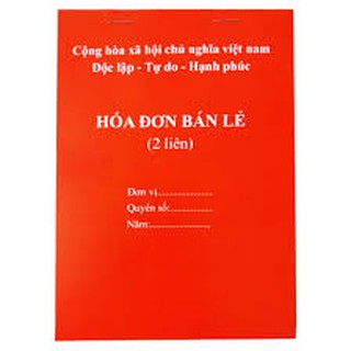 Combo 5 quyển Hóa đơn bán lẻ 2 liên khổ A5