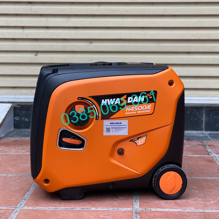 Máy Phát Điện Chạy Xăng 4Kw Hwasdan H4500IE Inverter Nhật Bản, siêu cách âm, sẵn hàng