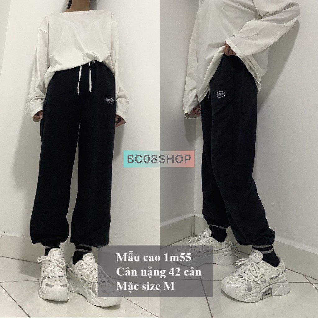 [ Mã FAMAYWA giảm 10K đơn 50K] Quần Jogger Spun chữ thêu phong cách unisex ( Đen - Trắng - Xám) BC045 | BigBuy360 - bigbuy360.vn