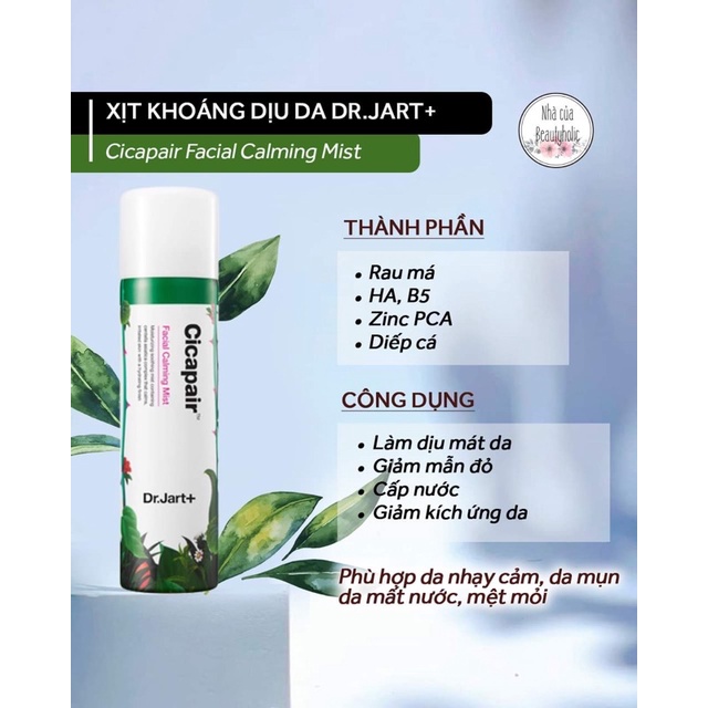 Xịt khoáng rau má DR.JART+ CICAPAIR FACIAL CALMING MIST