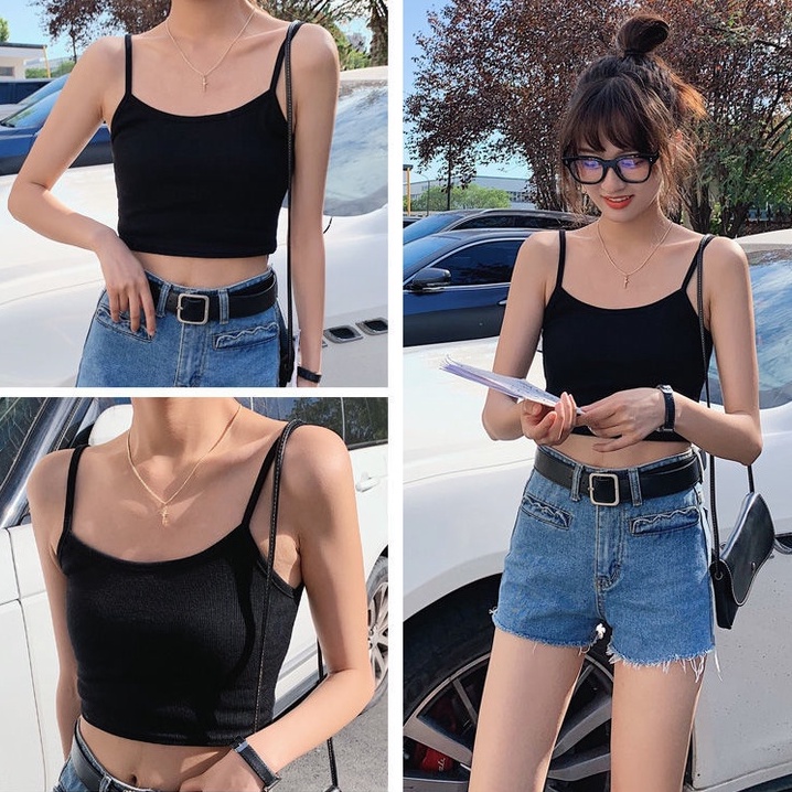 Áo hai dây nữ cao cấp MADELA chất thun bozzip 100% co dãn tốt không đệm mút, hai dây nữ có thể điều chỉnh