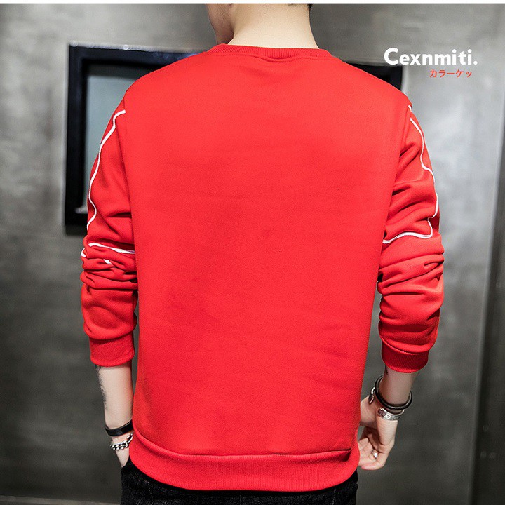 Áo thun nam dài tay đỏ thoáng mát, mềm mịn, phong cách, soái ca. | BigBuy360 - bigbuy360.vn