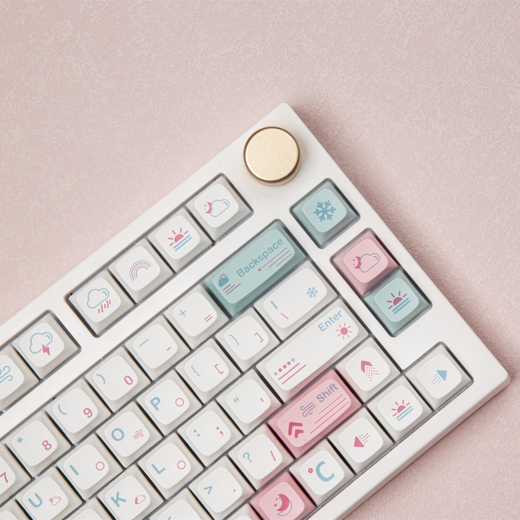 Weather keycap XDA Profile PBT sublimation keycaps Nắp Phím Chủ Đề Lông Vũ PBT Hỗ Trợ 61/64/84/87/98/104