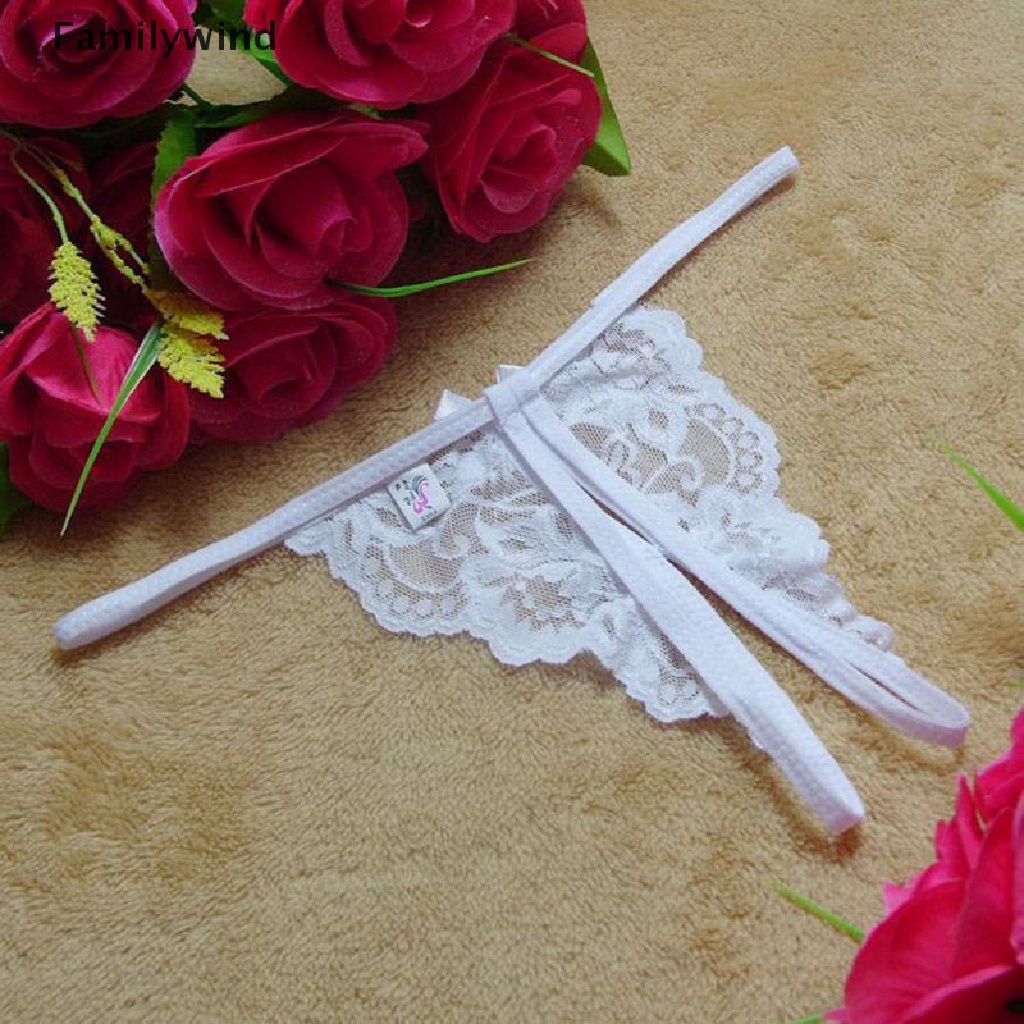 Quần lót ren lọt khe đính nơ thiết kế gợi cảm nhiều màu sắc cho nữ