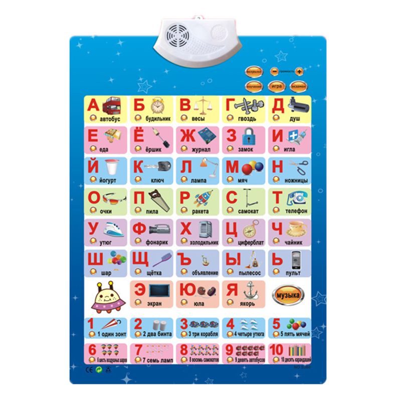 Đồ Chơi Poster Bảng Chữ Cái Tiếng Nga Phát Nhạc Giáo Dục Cho Bé