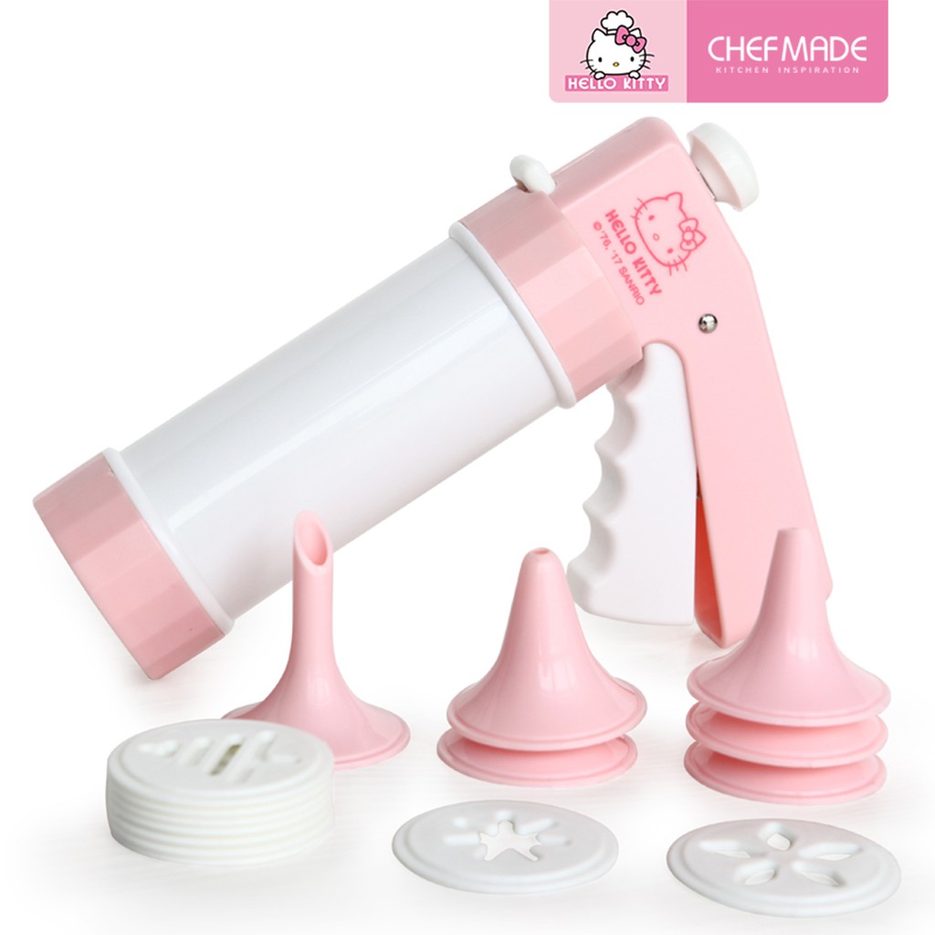 Set Dụng Cụ Và Vòi Nặn Bột Bánh Cookie CHEFMADE KT7039 Họa Tiết Hello Kitty Dễ Thương