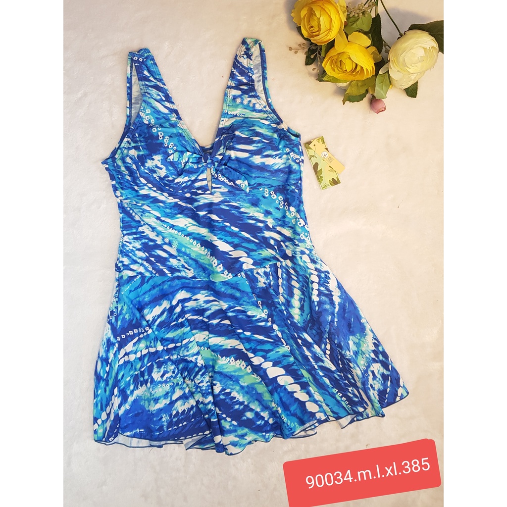 Váy bơi họa tiết tay ngắn có lót quần Lan Hạnh-90034