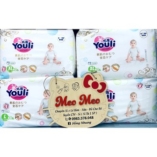 Bỉm YOULI CAO CẤP dán/quần NB64/S58/M52-46/L48-44/XL42/XXL38/XXXL36